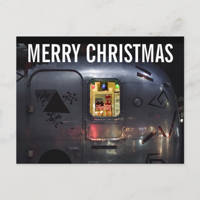 RETRO CAMPER TRAILER CHRISTMAS Postcards (Front)