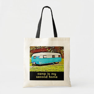 Retro Camper Trailer is My Second Home Tote Bag