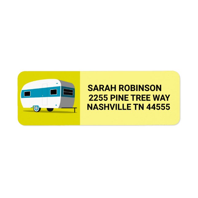 RETRO CAMPER TRAILER RETURN ADDRESS LABELS (Front)