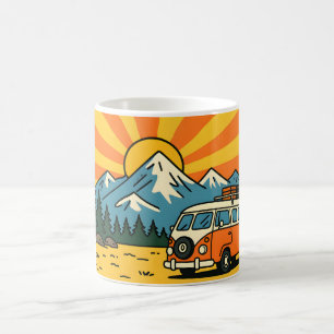 Retro Camper Van Vintage Sunset Coffee Mug