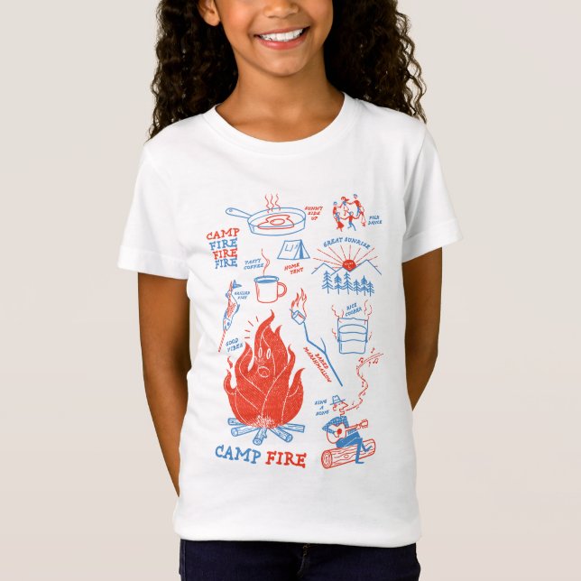 Retro Campfire Adventure – Funny Camping Activitie T-Shirt (Front)