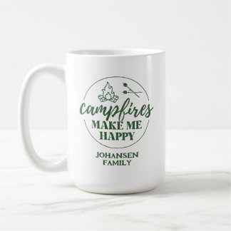 Retro Campfires Make Me Happy  Coffee Mug
