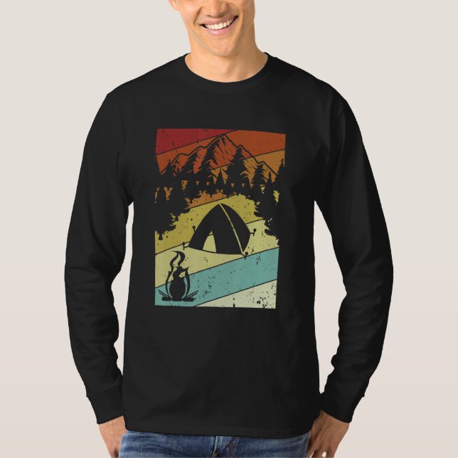 Retro Campgrounds Glamping Backpacking Camper Camp T-Shirt (Front)