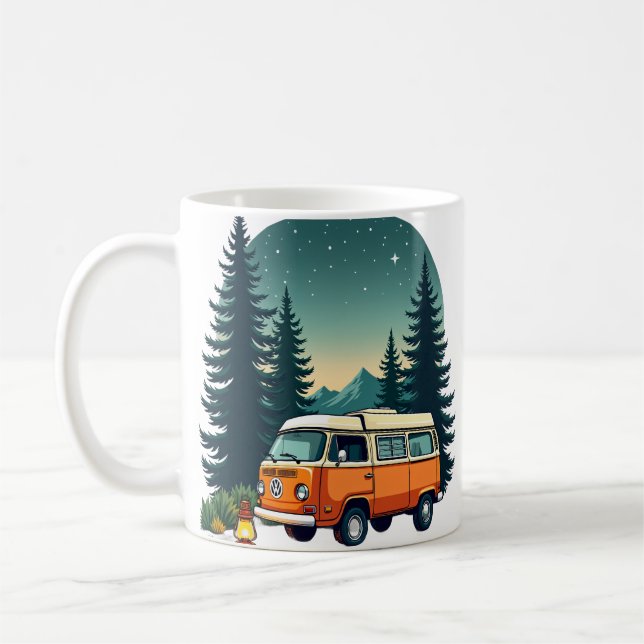 Retro Camping Adventure Van Life Forest Explorer O Coffee Mug (Left)