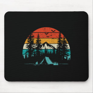 Retro Camping Adventure Wanderlust Nature Outdoors Mouse Pad