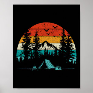 Retro Camping Adventure Wanderlust Nature Outdoors Poster