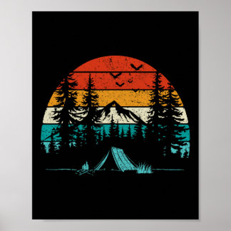 Retro Camping Adventure Wanderlust Nature Outdoors Poster