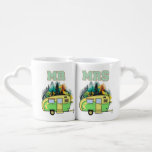 Retro Camping, Caravan Mr and Mrs Coffee Mug Set<br><div class="desc">Cute retro camping/carvanning Mr and Mrs Mugs with editable names</div>