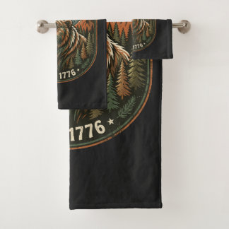 Retro Camping Hiking Outdoor Nature Lover Design Bath Towel Set