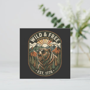 Retro Camping Hiking Outdoor Nature Lover Design Invitation