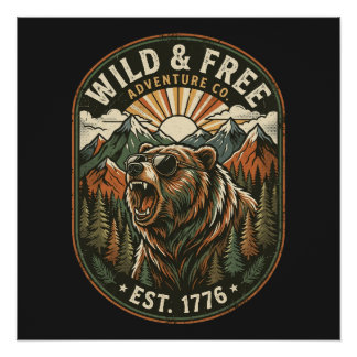 Retro Camping Hiking Outdoor Nature Lover Design Poster