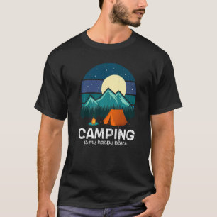 Retro Camping Is My Happy Place Hiking Camping Men T-Shirt