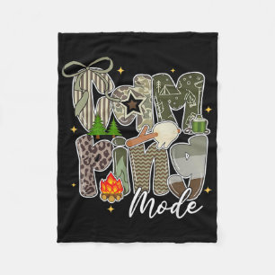 Retro Camping Mode Coquette Bow Campfire Hiking Ou Fleece Blanket