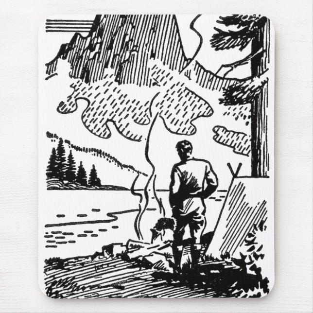 Retro Camping Mouse Pad (Front)