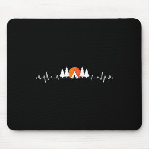 Retro Camping Outdoor Heartbeat Nature Camper Hiki Mouse Pad