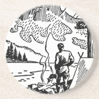 Retro Camping Sandstone Coaster