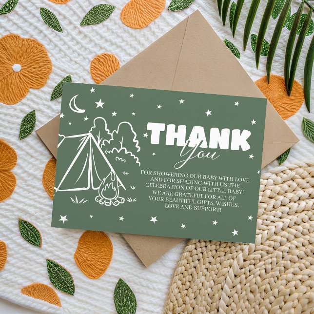 Retro Camping Shower Thank You Card (Creator Uploaded)