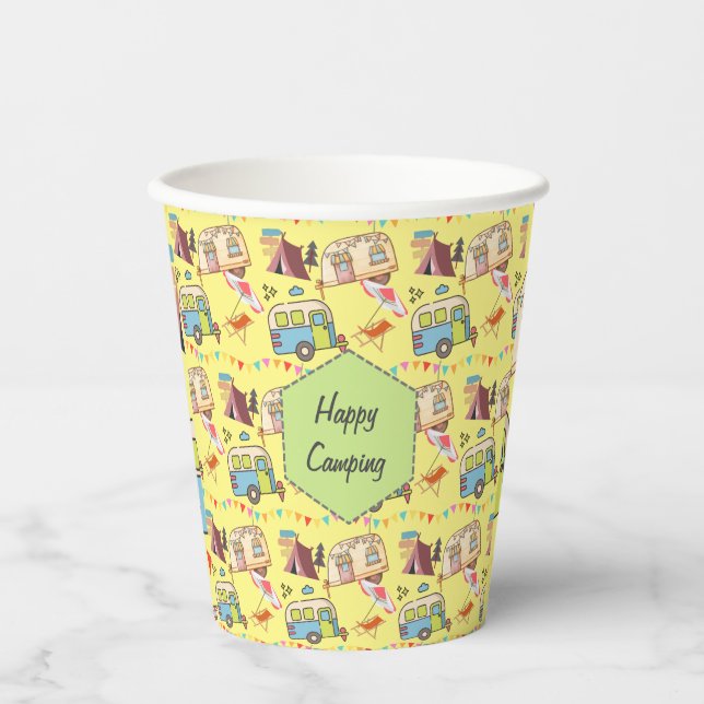 Retro Camping theme  Paper Cups (Front)