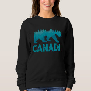 Retro Canada Grizzly Bear Nature Hiking Camping Vi Sweatshirt