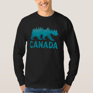 Retro Canada Grizzly Bear Nature Hiking Camping Vi T-Shirt