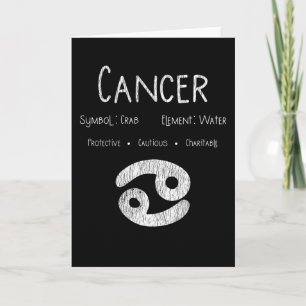 Retro Cancer Zodiac Sign Gift for Astrology Lover Card