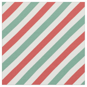Retro Candy Cane Christmas Stripes Red Green Fabric