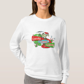 Retro Candy Cane Lanes Bowling Elf  T-Shirt