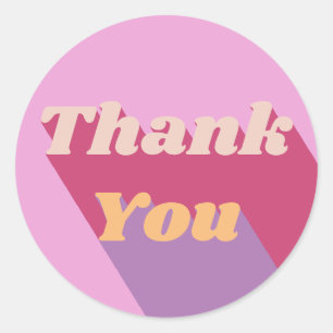 retro candy colours thank you classic round sticker
