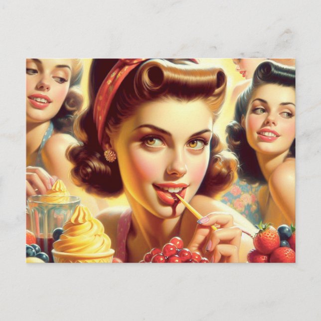 Retro Candy Girls Postcard (Front)
