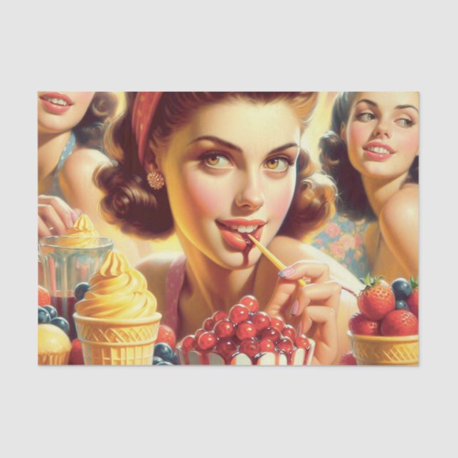 Retro Candy Girls Tissue Paper (Front)