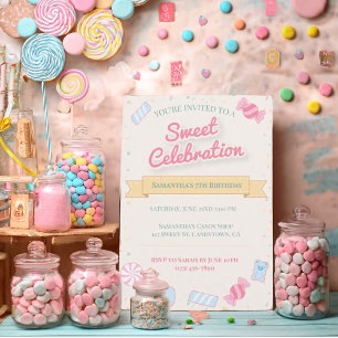 Retro Candy Shop Sweet Treat Invitation