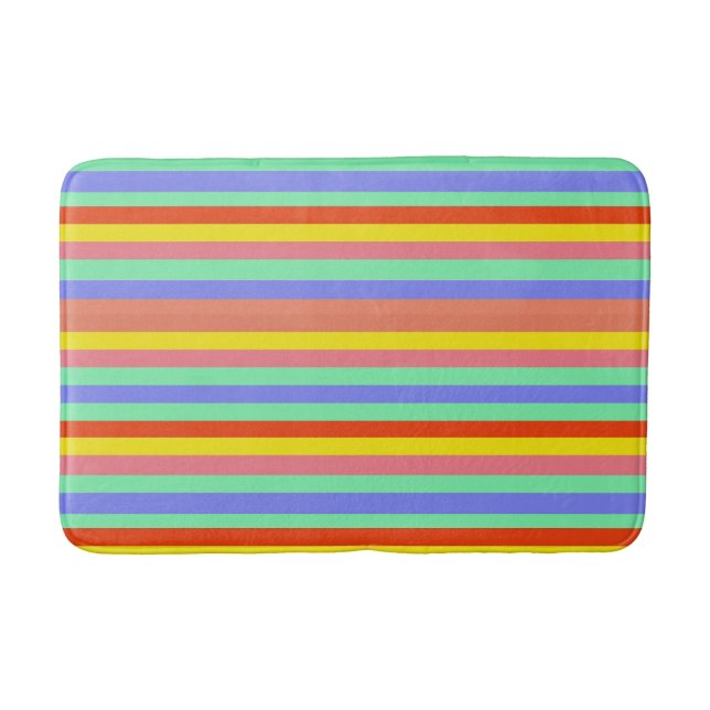 Retro Candy Stripes  Bath Mat (Front)