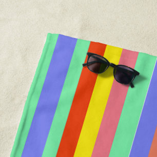 Retro Candy Stripes Beach Towel