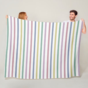 Retro Candy Stripes Fleece Blanket