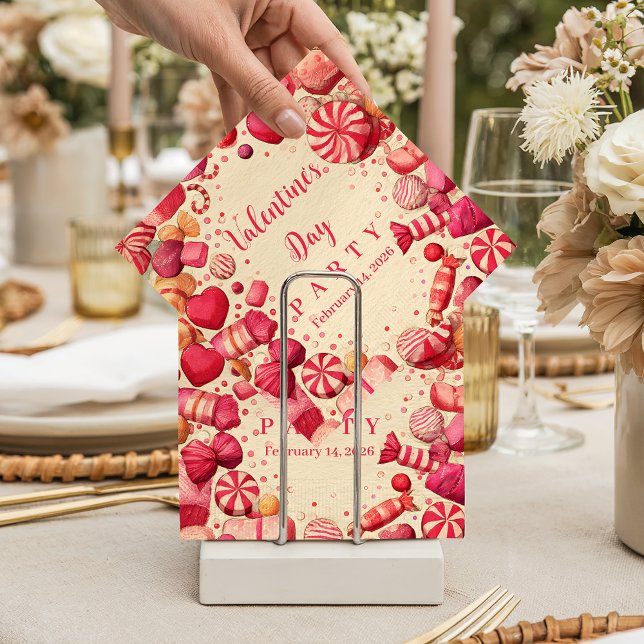 Retro Candy Sweets Valentine Party Napkin (Creator Uploaded)