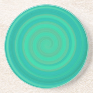 Retro Candy Swirl in Kiwi Teal Coaster