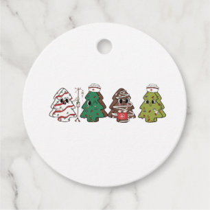 Retro Candy Tree Christmas Pink Bow Coquette Favour Tags