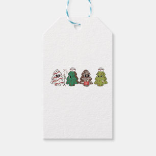 Retro Candy Tree Christmas Pink Bow Coquette Gift Tags