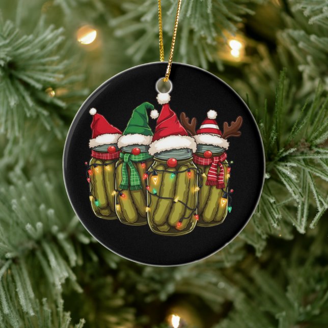 Retro Canned Pickles Christmas Light Homemade Pick Ceramic Tree Decoration (Tree)