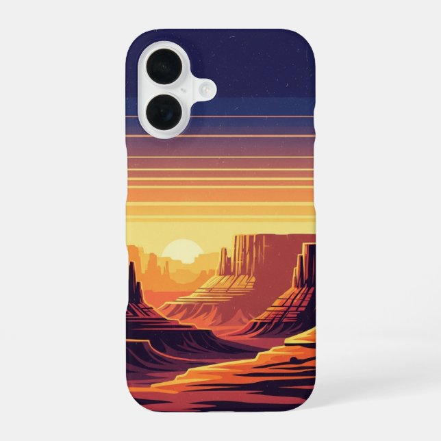 Retro Canyon Layers iPhone 16 Case (Back)