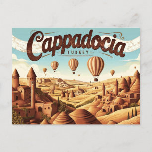 Retro Cappadocia Views Postcard