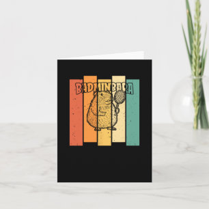 Retro Capybara Shuttle - Vintage Badminton Badminb Card