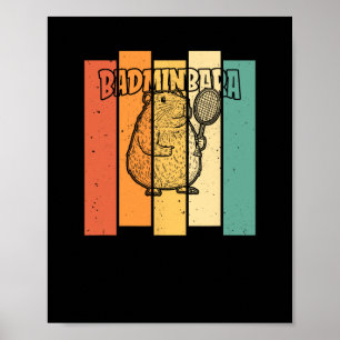 Retro Capybara Shuttle - Vintage Badminton Badminb Poster
