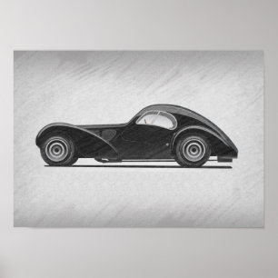 Retro Car Artwork Poster