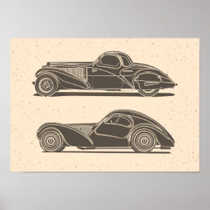 Retro Car Artwork Poster