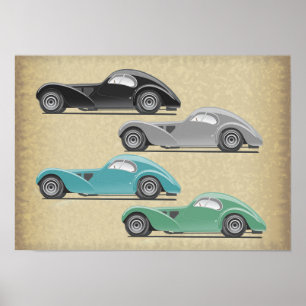 Retro Car Artwork Poster