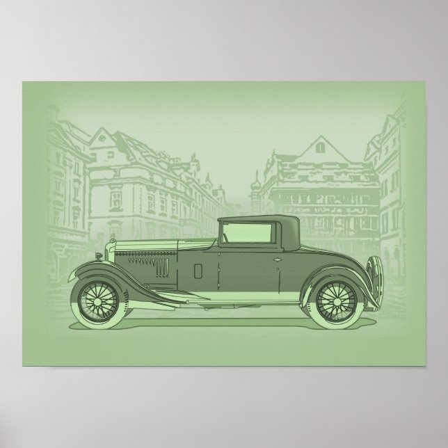 Retro Car Artwork Poster (Front)