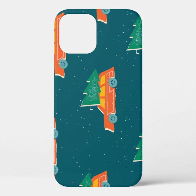 Retro Car Christmas Tree Pattern Case-Mate iPhone Case (Back)