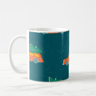 Retro Car Christmas Tree Pattern Coffee Mug