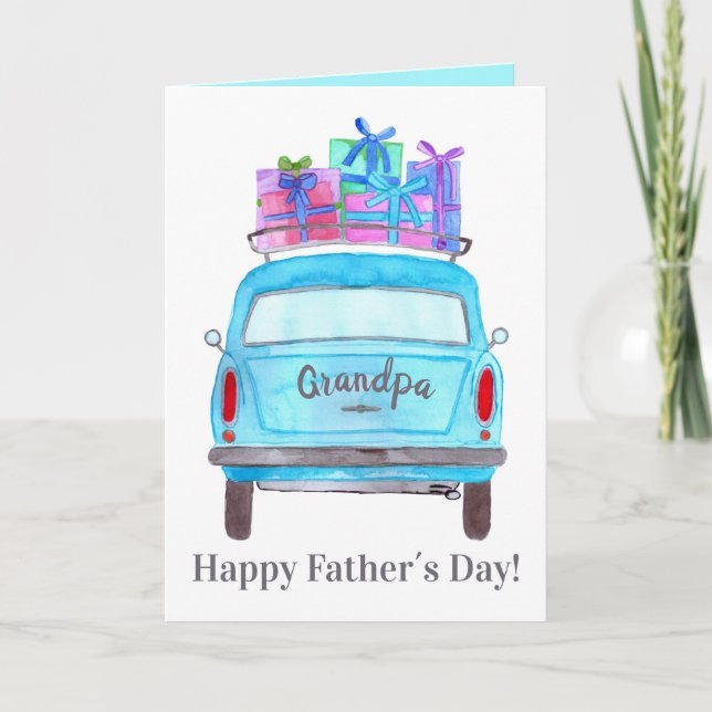 Retro Car Customisable Father's Day Card (Front)
